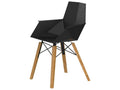 Faz Wood Black Arm Dining Chair Set of 4 with Beech Wood Legs