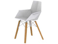 Faz Wood Beech White Arm Dining Chair Set of 4