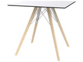 Faz Wood Square 32-Inch Dining Table with White HPL Top and Beech Wood Legs
