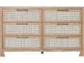 Carla 6-Drawer Dresser with Cerused Oak and Cane
