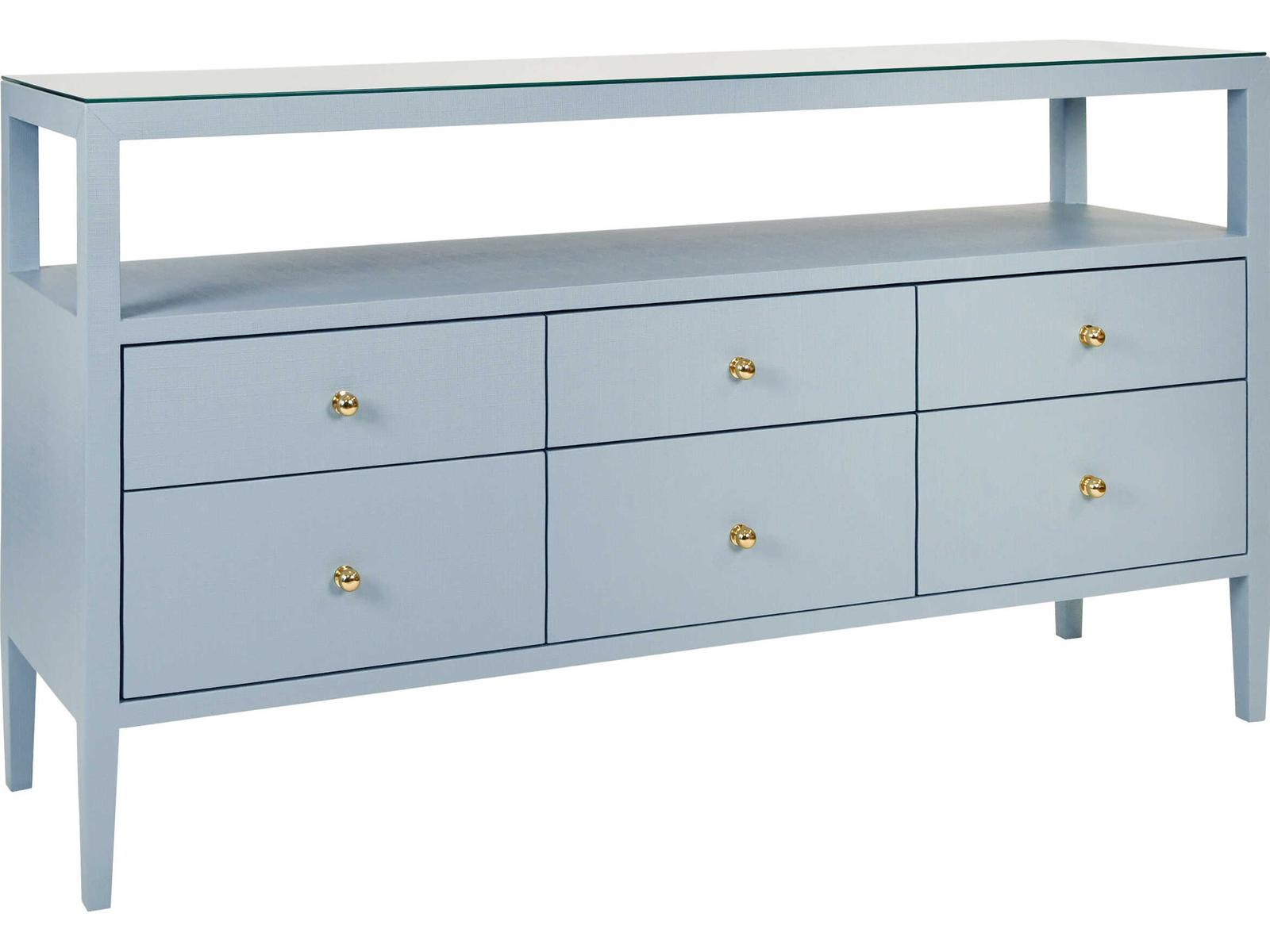 Jordan Rectangular Wood Blue Console Table