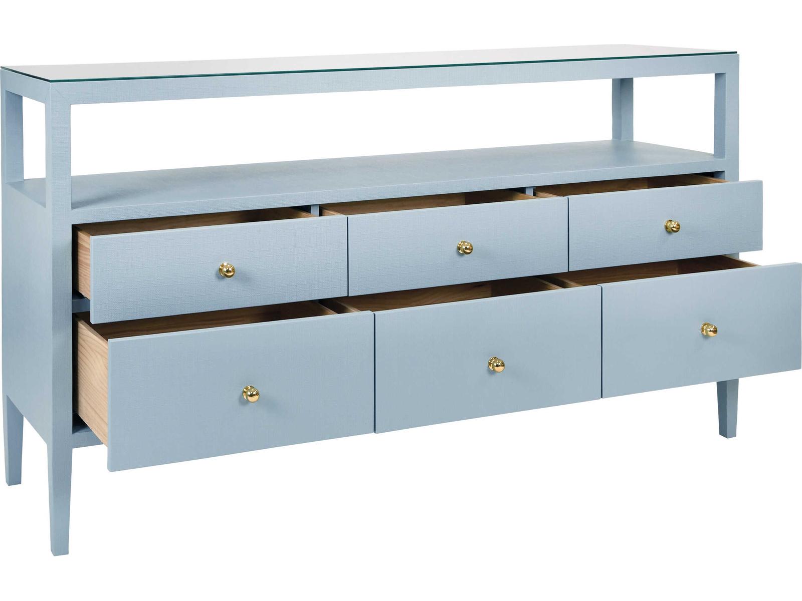Jordan Rectangular Wood Blue Console Table