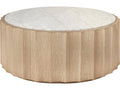 Moore Round Coffee Table Cerused Oak and White Carrara Marble