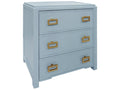 Radley 3-Drawer Side Table with Matte Light Blue Frame