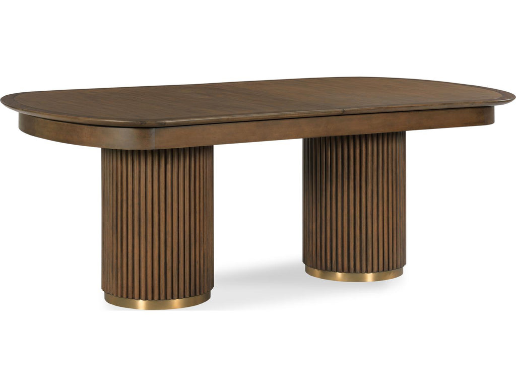 Furniture Skyline Art Deco Dining Table with Laurel Walnut Veneer