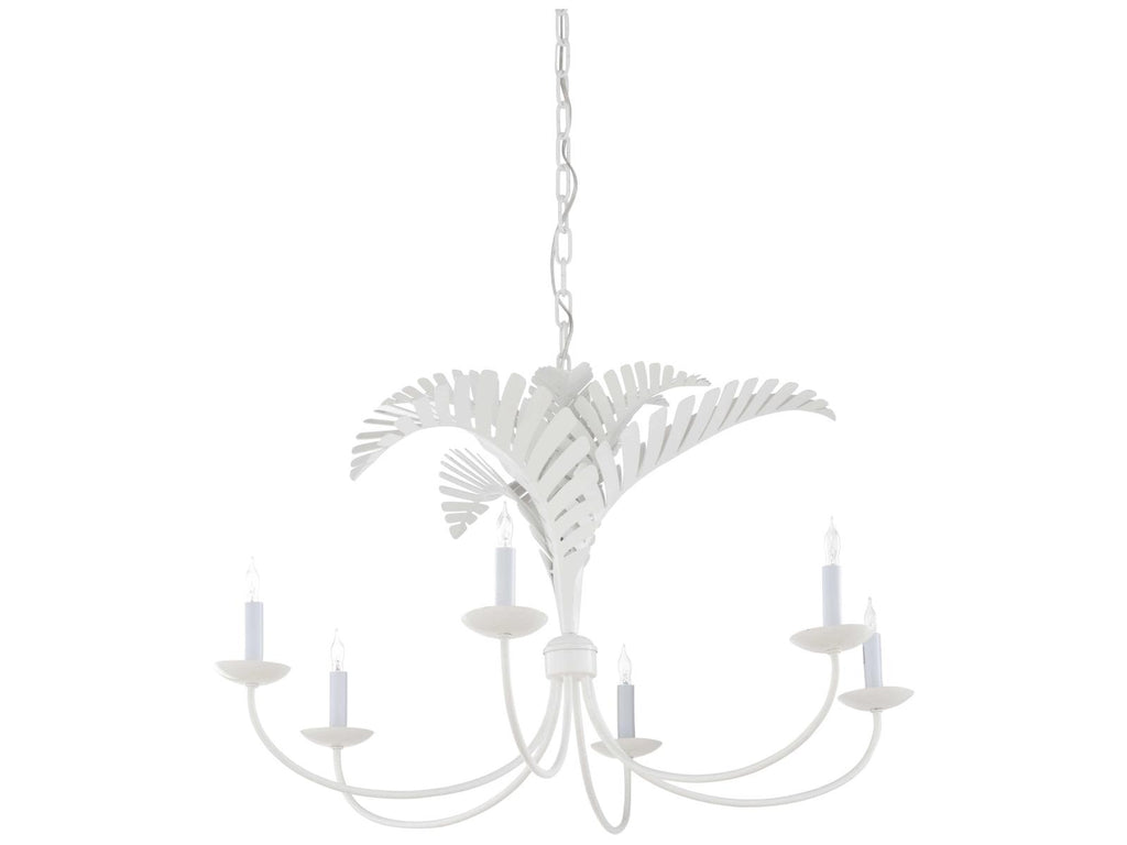Wildwood Royal Palm 6-Light Tole Chandelier in White
