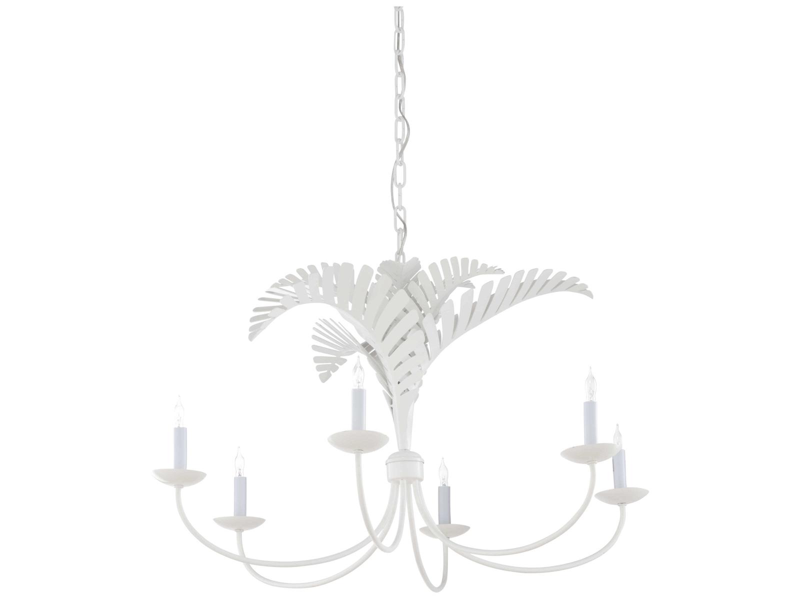 Wildwood Royal Palm 6-Light Tole Chandelier in White