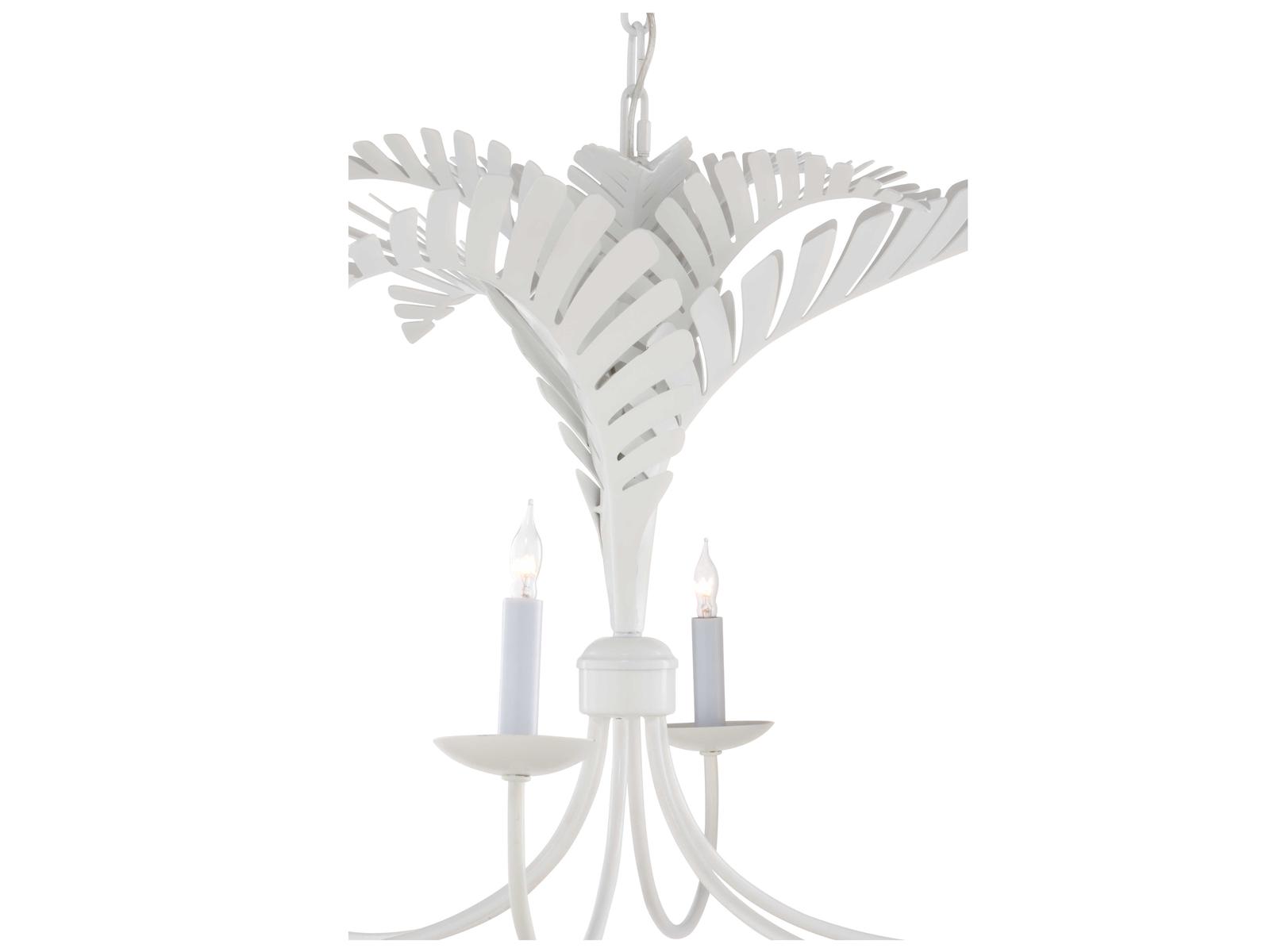 Wildwood Royal Palm 6-Light Tole Chandelier in White