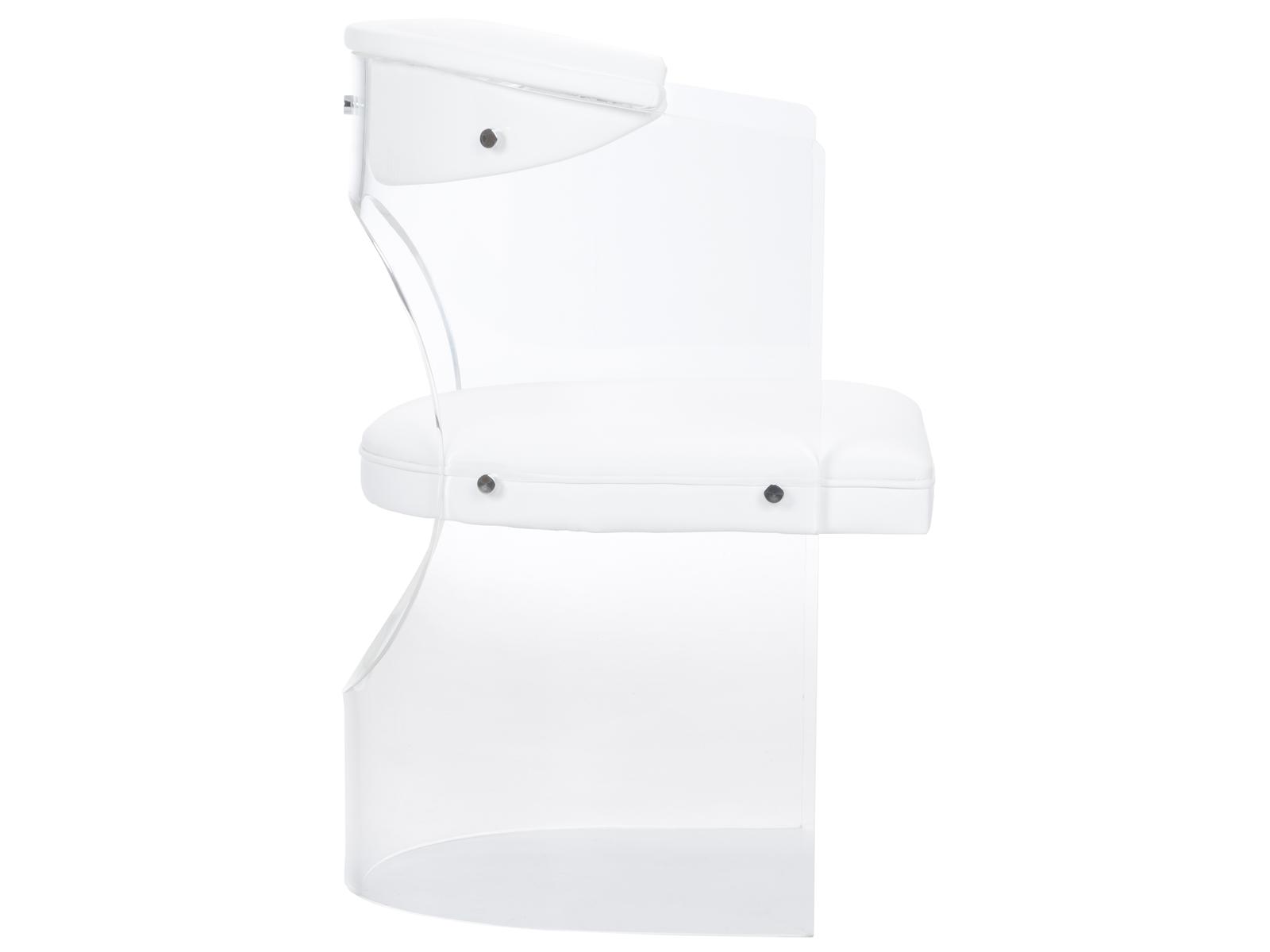 Baran Barrel Back Leather White Upholstered Arm Dining Chair