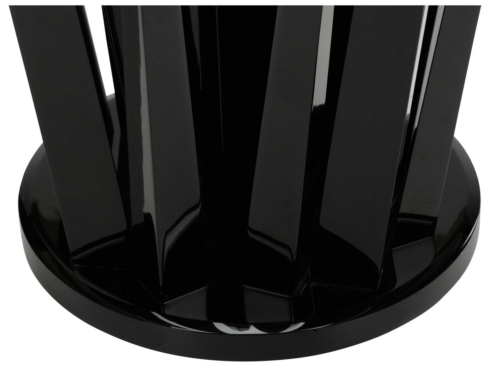Geode Round Glass Black End Table