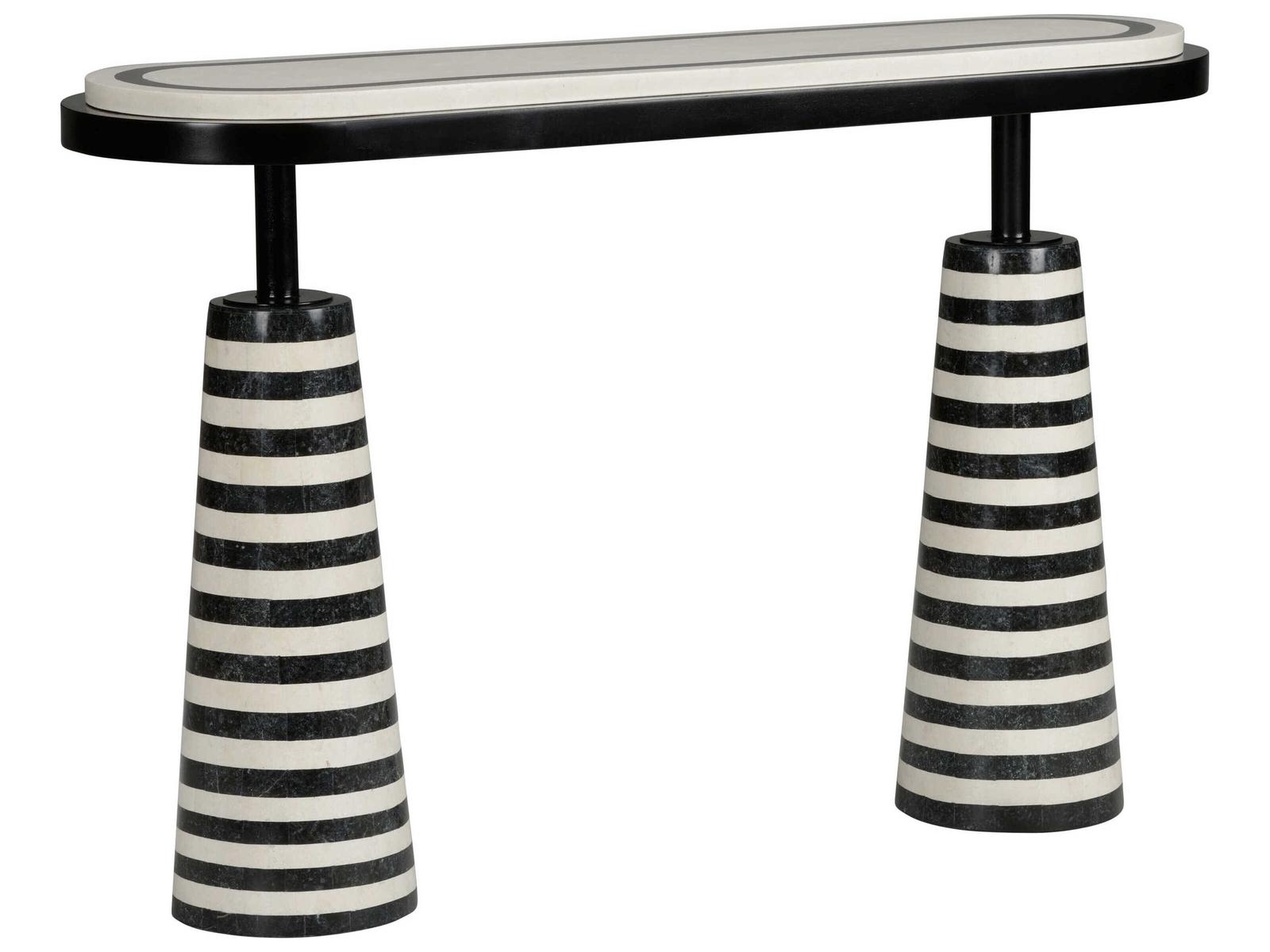 Memphis Milano Black and White Stone Console Table