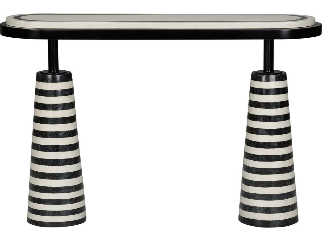 Memphis Milano Black and White Stone Console Table