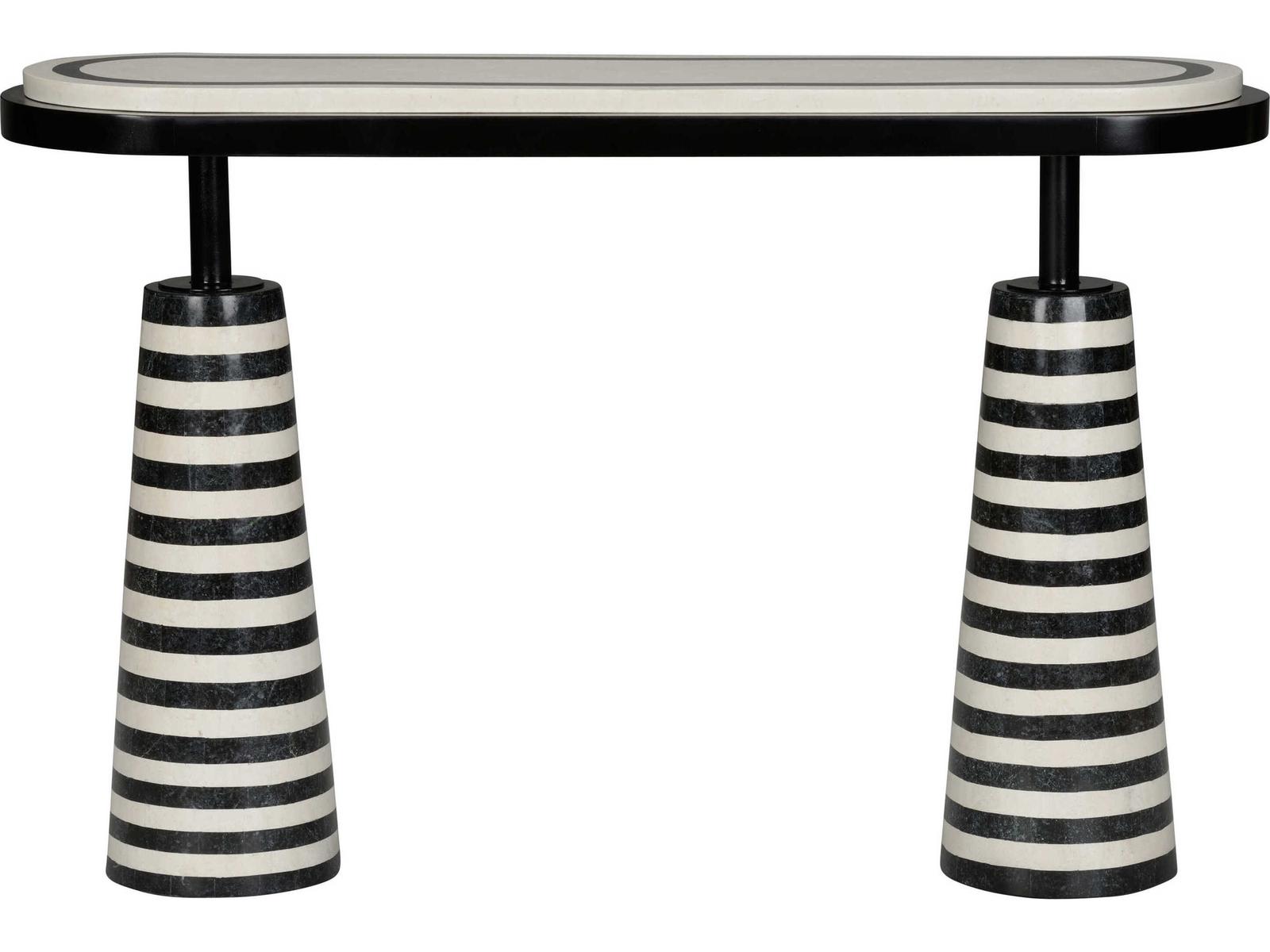 Memphis Milano Black and White Stone Console Table