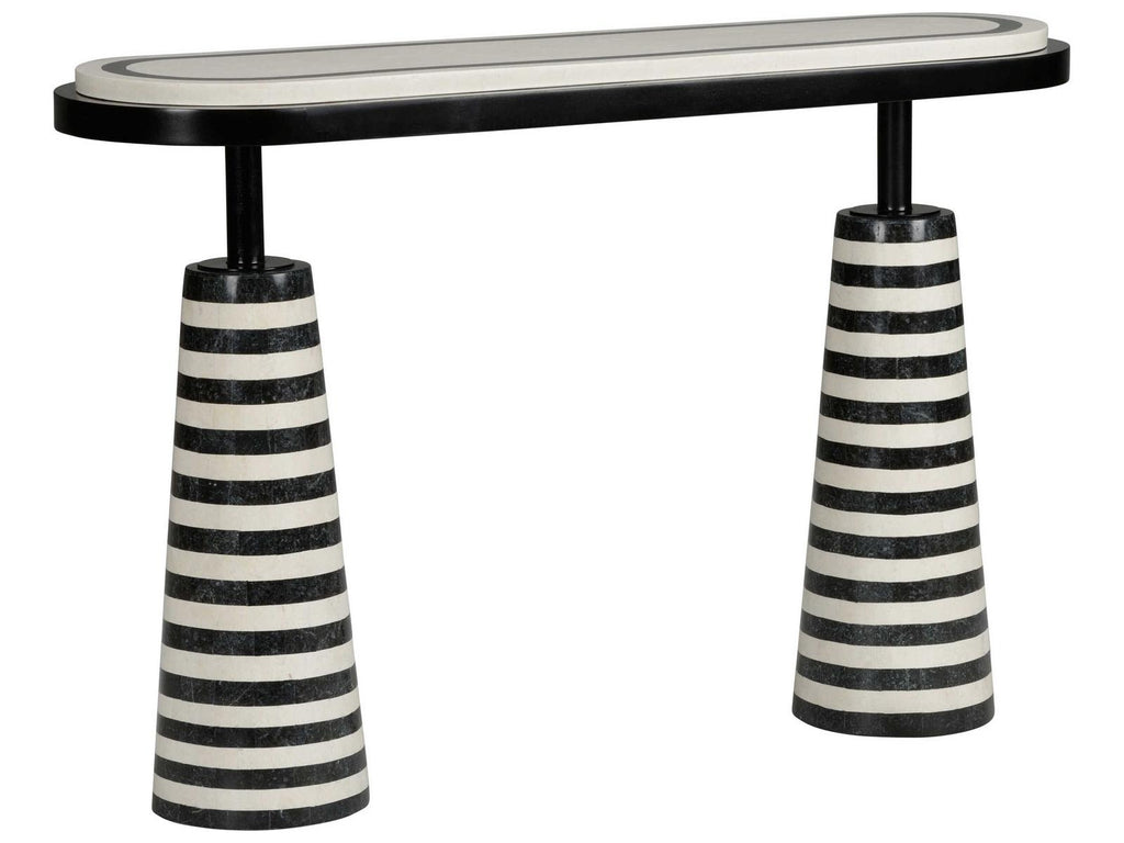 Memphis Milano Black and White Stone Console Table