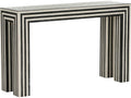 Positano Tessellated Stone Console Table in Natural Black and White