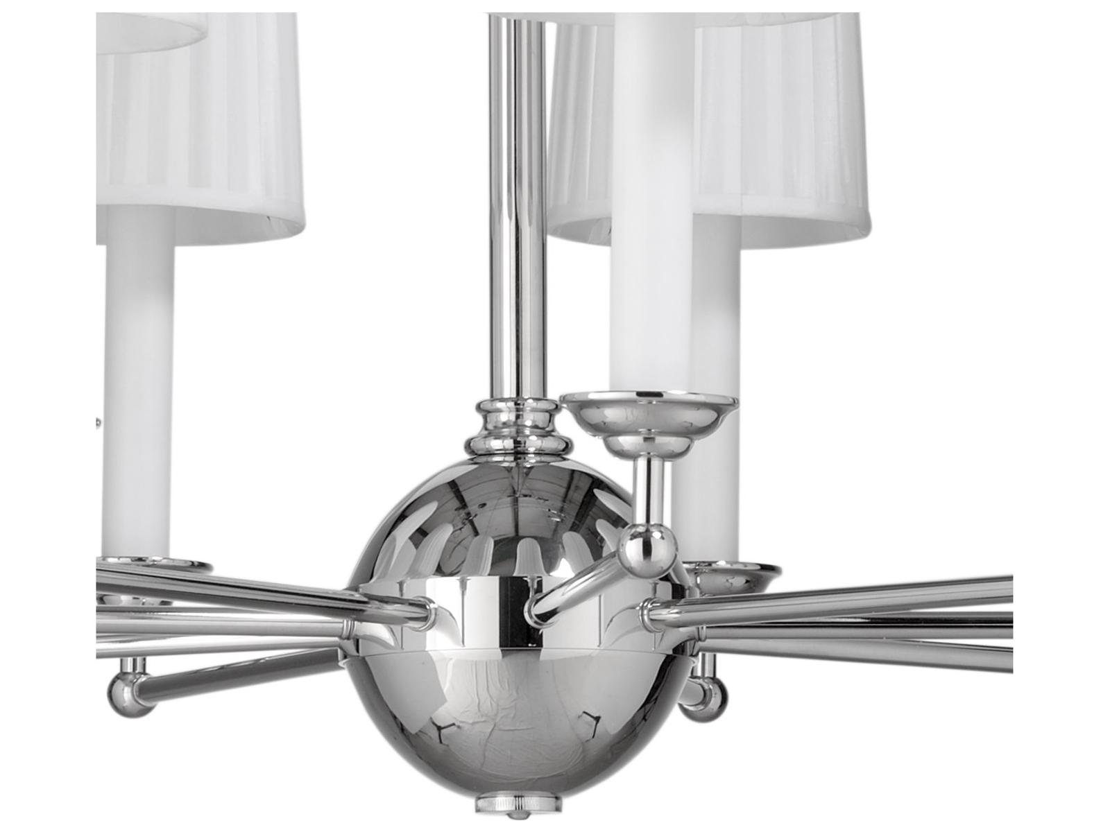 Wildwood Matthew Frederick 9-Light Chandelier in Silver with Off-White Shades