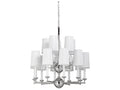 Wildwood Matthew Frederick 15-Light Polished Nickel Off White Silkette Candelabra Cylinder Chandelier