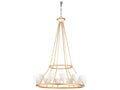 Wildwood Marilyn 12-Light Chandelier with White Ceramic Shades in Antique Gold Leaf