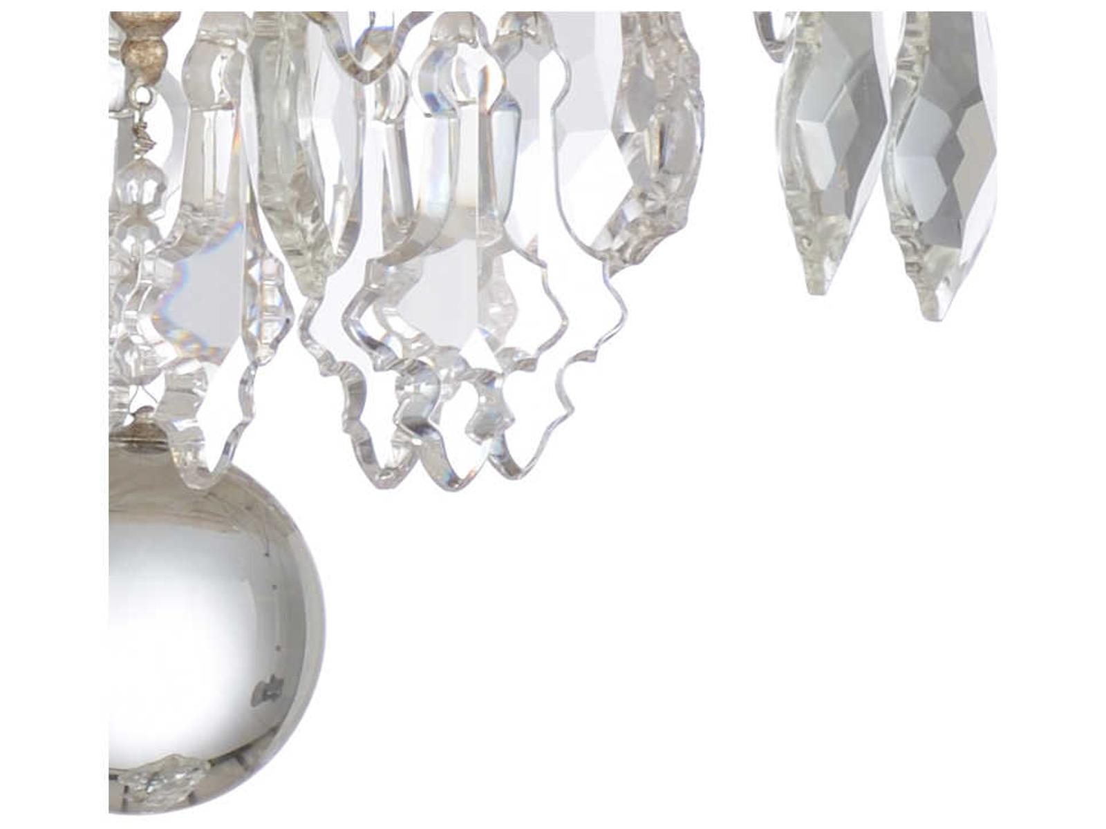 Wildwood 8-Light Versailles Chandelier in Antique Silver Leaf with Clear Crystals