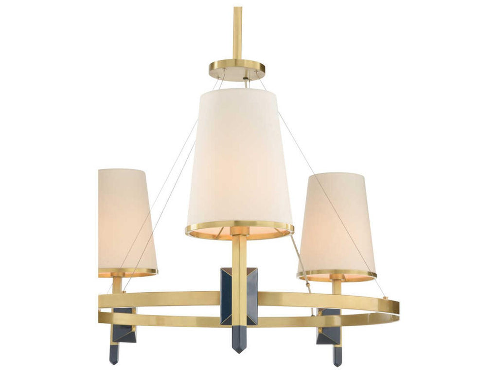 Wildwood Zuri 5-Light Chandelier in Antique Brass and Blue