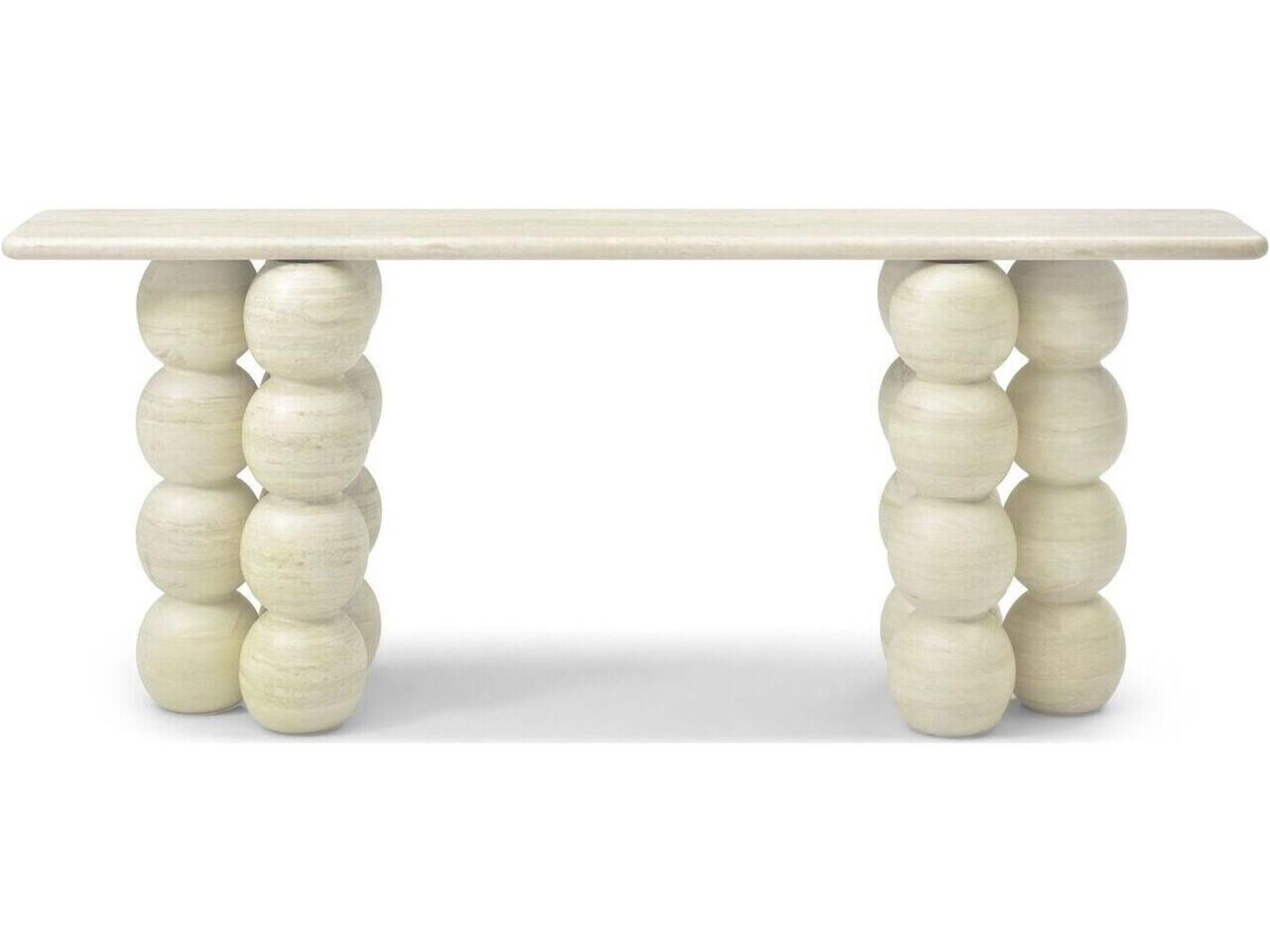 Marbella Console Table in Beige Travertine