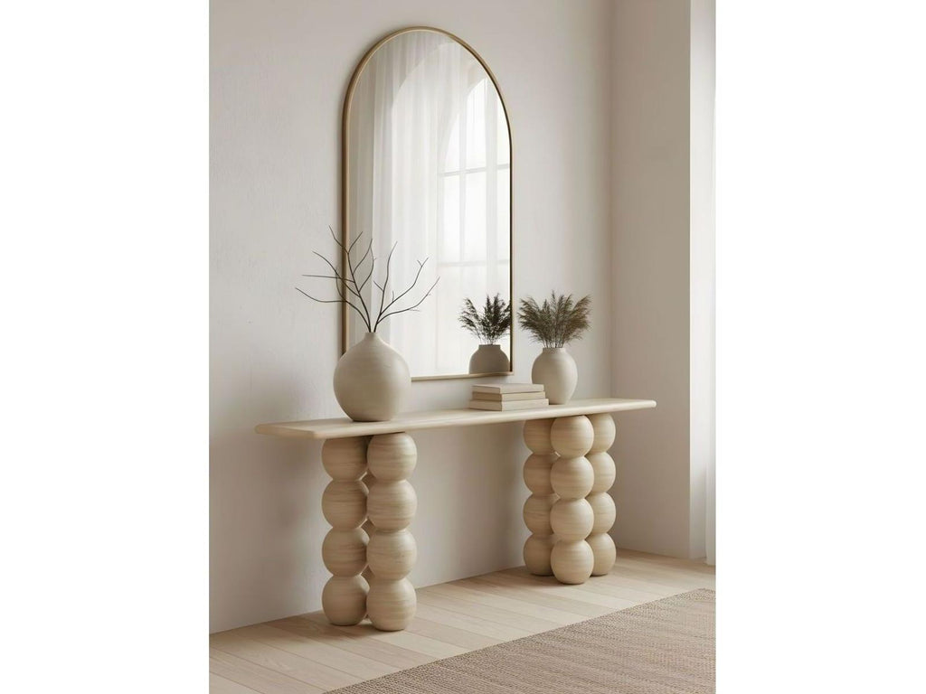 Marbella Console Table in Beige Travertine