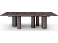 Envie Rectangular Dining Table Dark Emperador Marble with Black Bronze