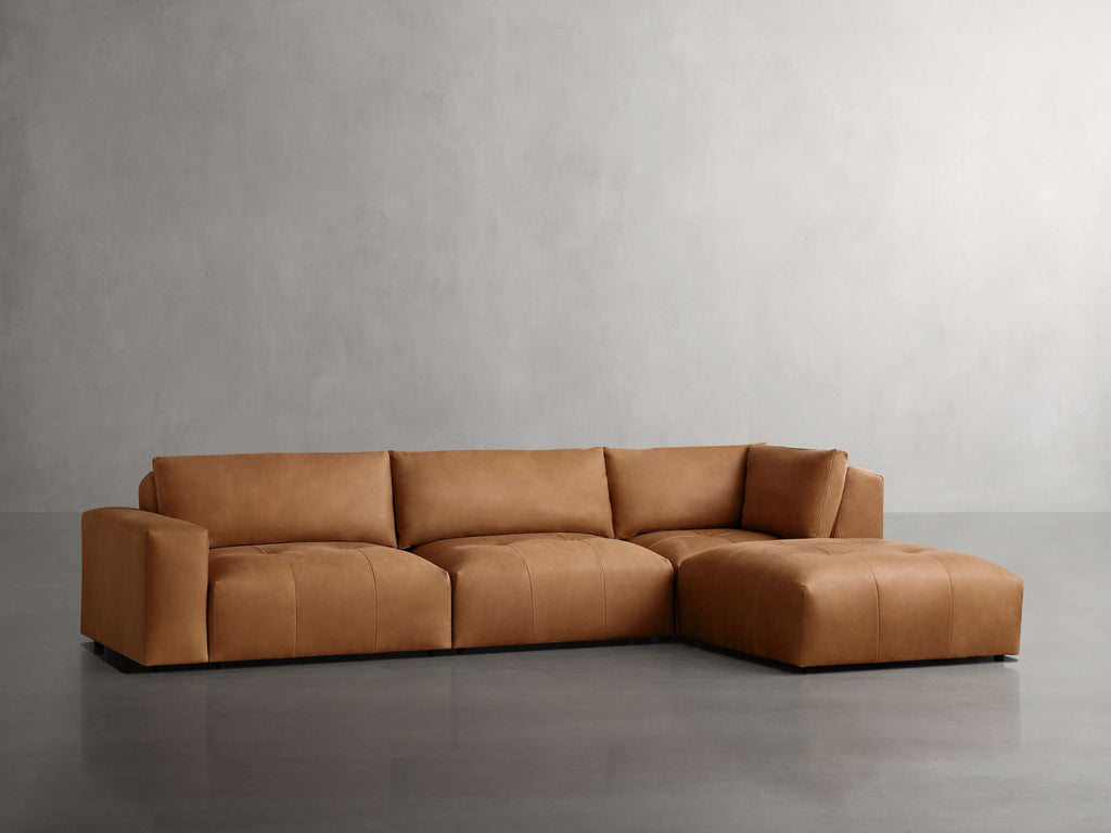 Keegan Leather Four-Piece Sectional