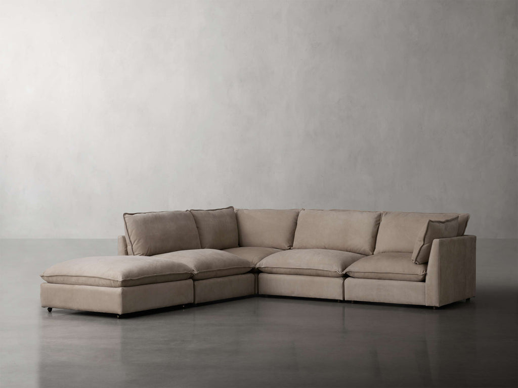Owen Nubuck Leather Five-Piece Sectional