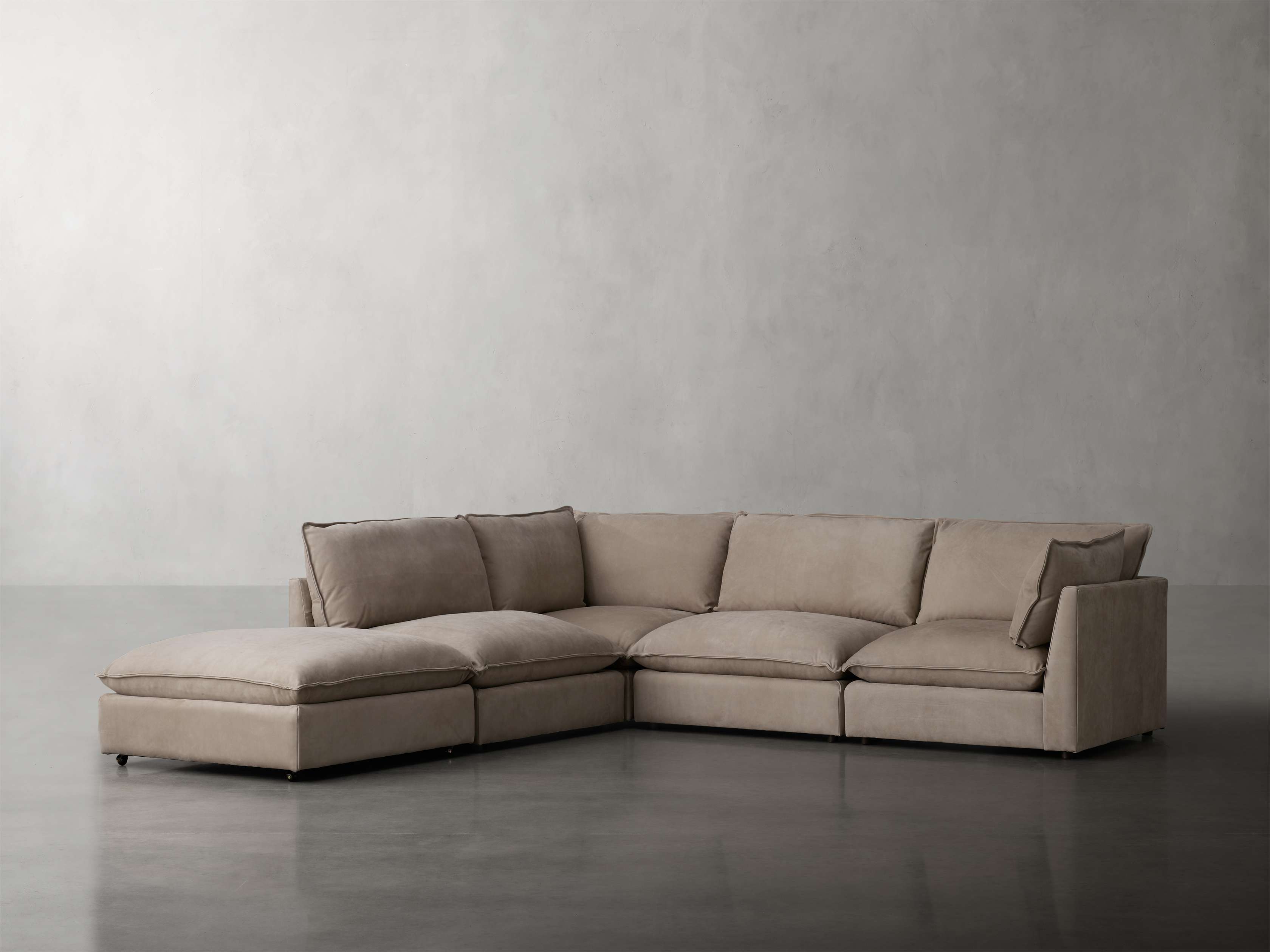 Owen Nubuck Leather Five-Piece Sectional