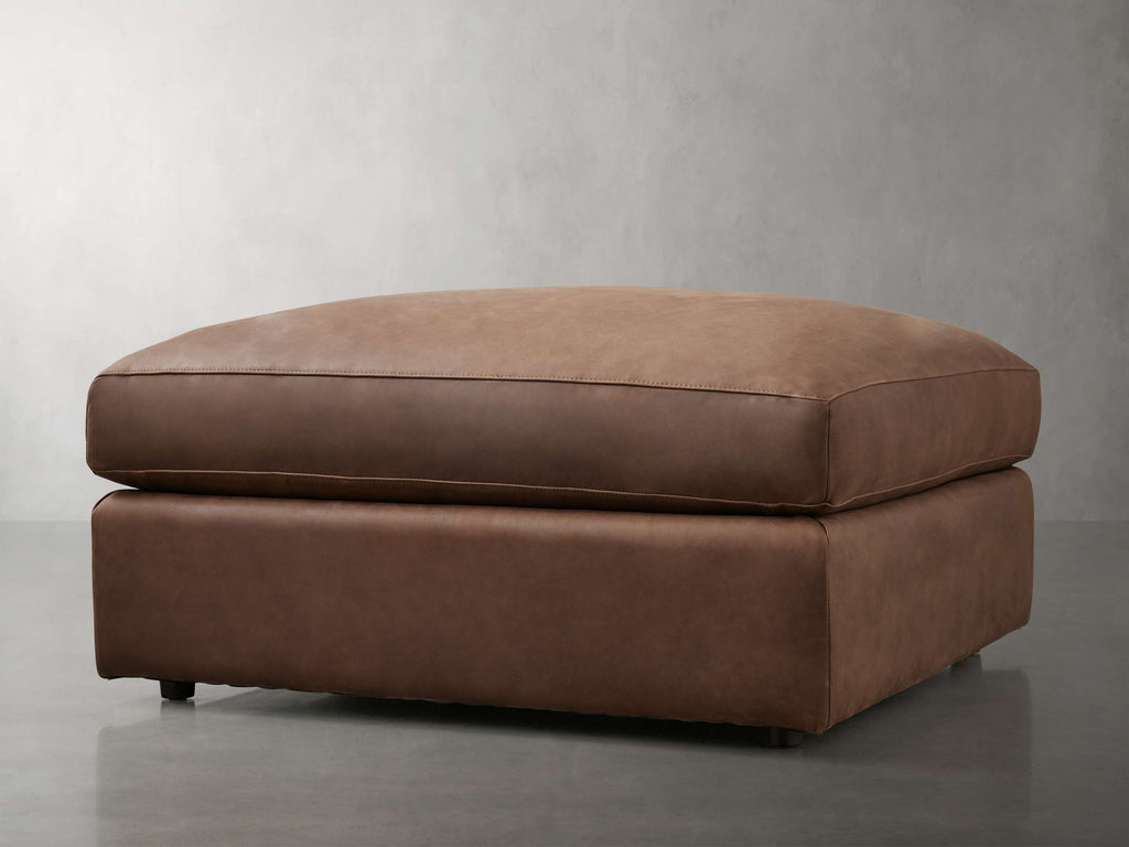 Vernon Leather Ottoman