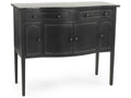Corbyn Metal Console Table with Double Drawers and Shelves in Antique Black
