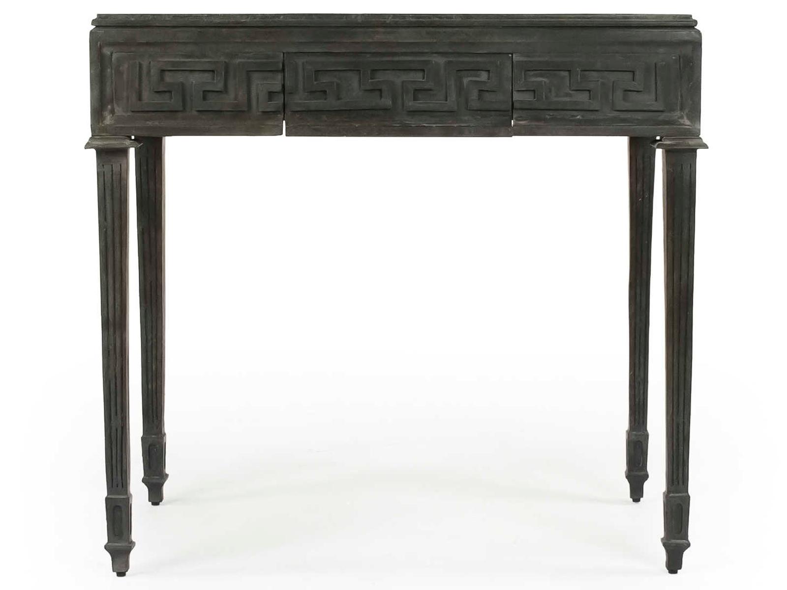 Rectangular Metal Charcoal End Table