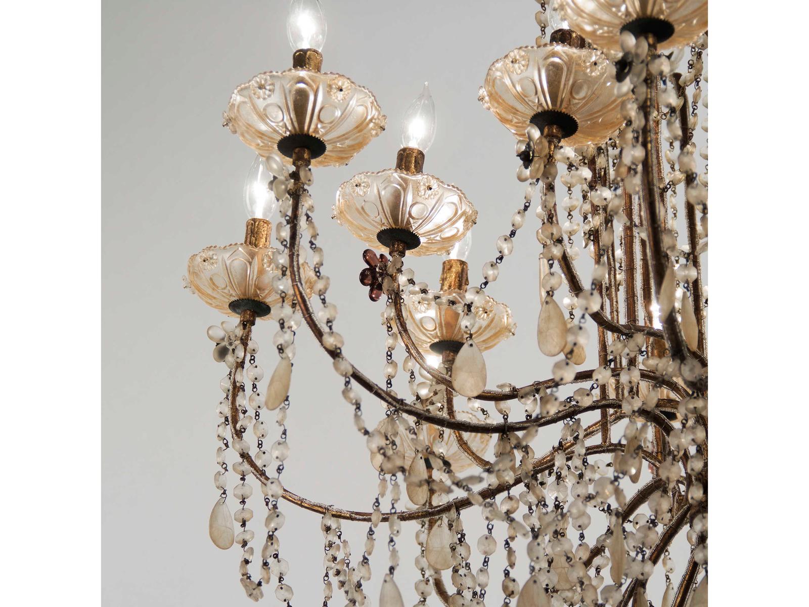 Zentique 16-Light Lazzaro Chandelier Gold Crystal Candelabra