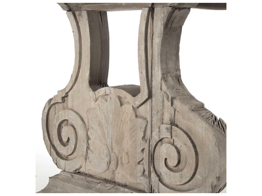 Toby Rectangle Dining Table with Trestle Base in Weathered Finish