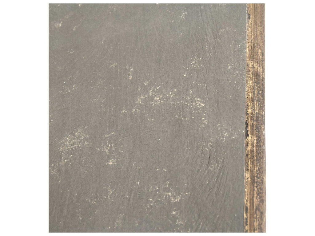 Adrian Adjustable Length Console Table Distressed Olive Grey with Gold Leaf Details
