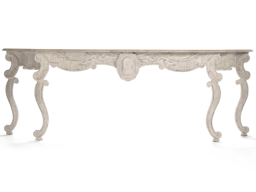 Abraham Console Table in Distressed Antique Ivory