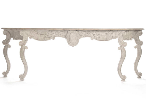 Abraham Console Table in Distressed Antique Ivory