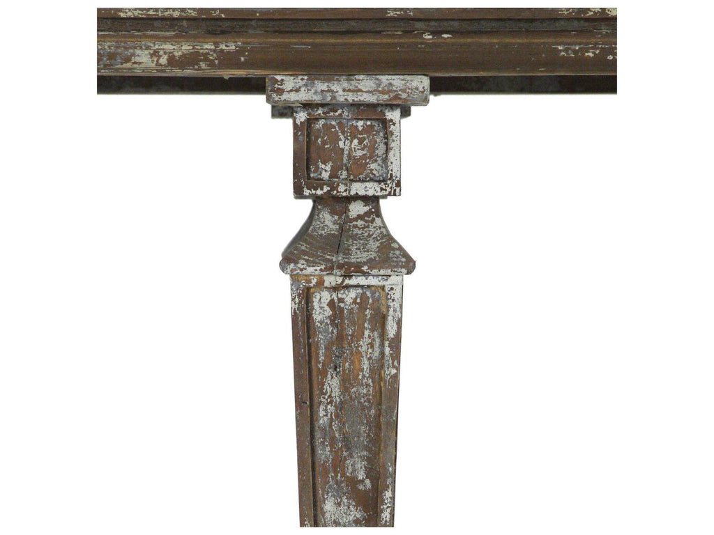 Colin Rectangular Console Table Distressed Umber Brown Pine Birch