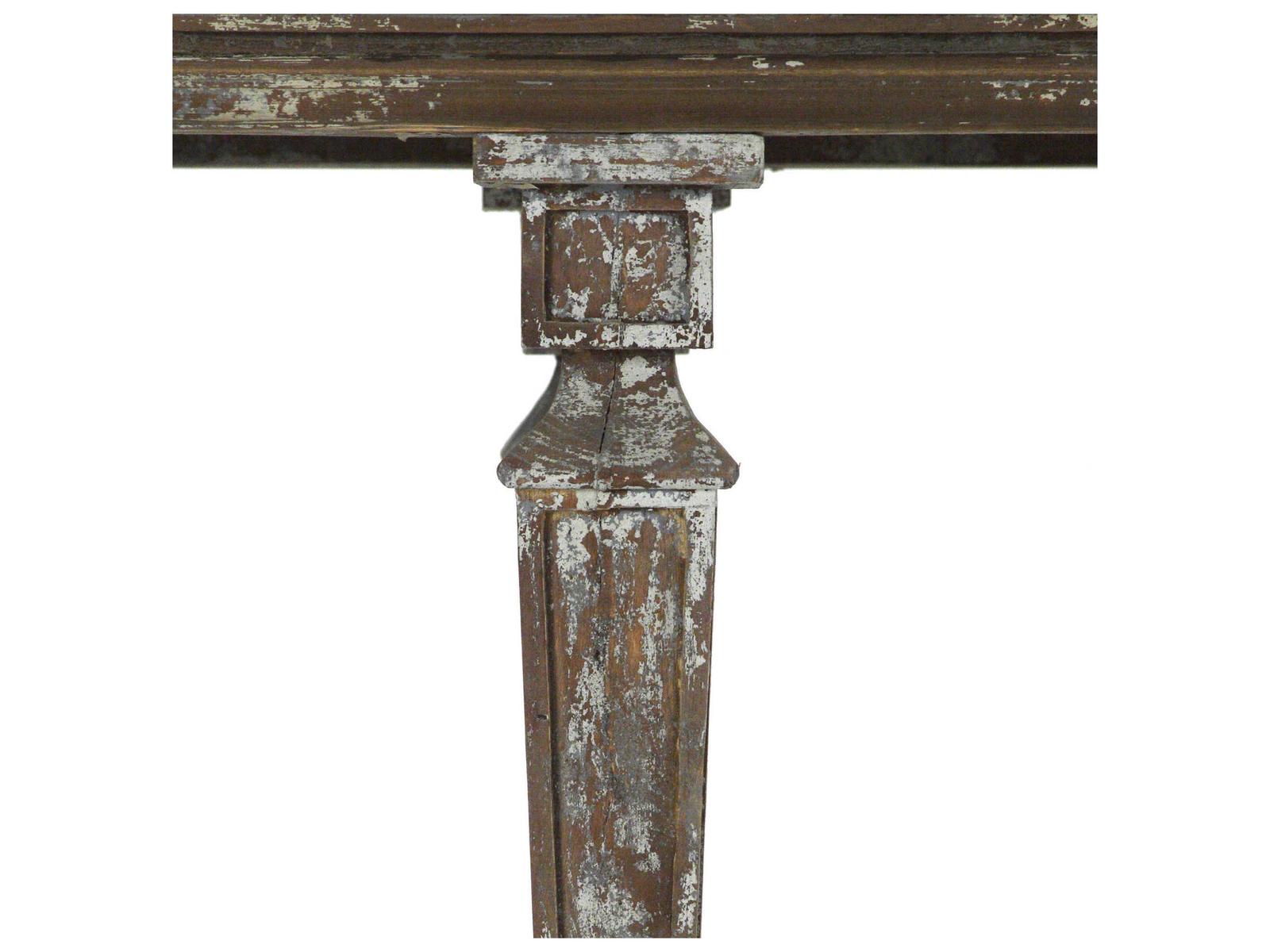 Colin Rectangular Console Table Distressed Umber Brown Pine Birch