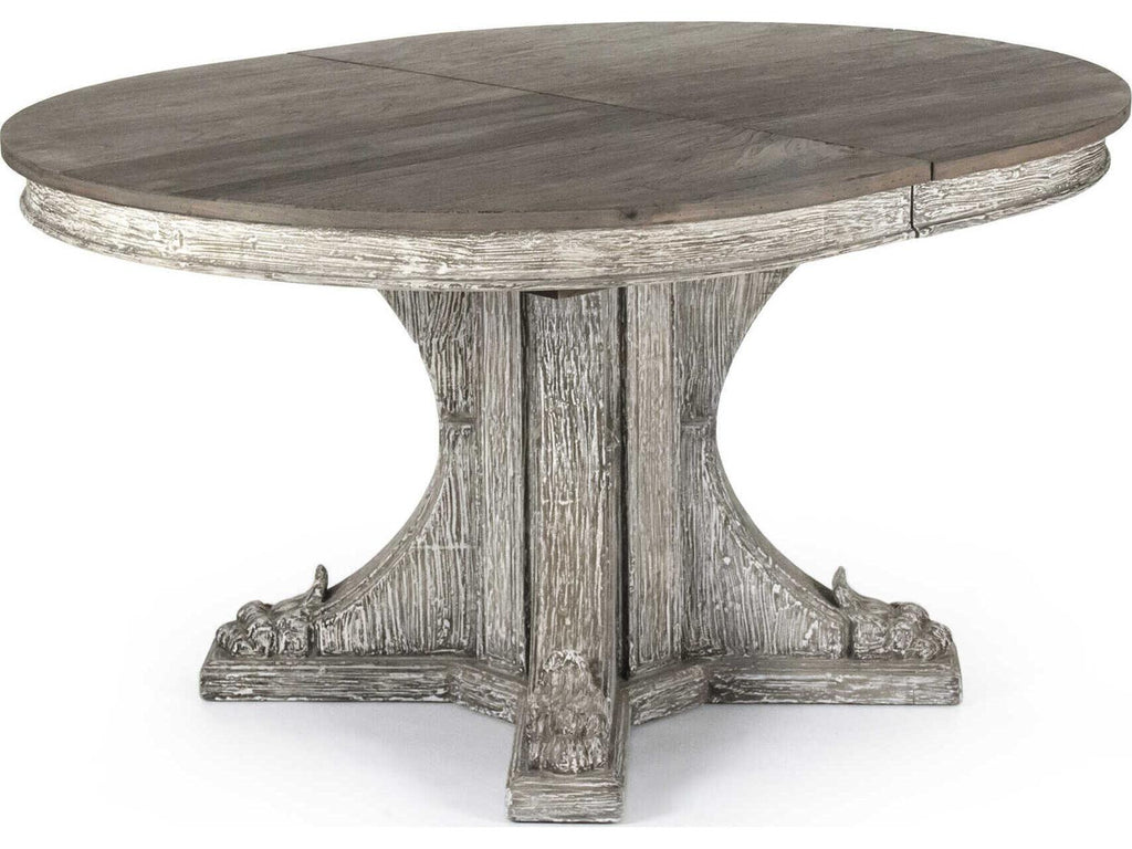 Terrell Oval Extendable Dining Table in Weathered Brown and Grey