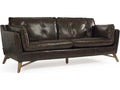 Juste 4-Seat Top-Grain Leather Sofa in Dark Brown