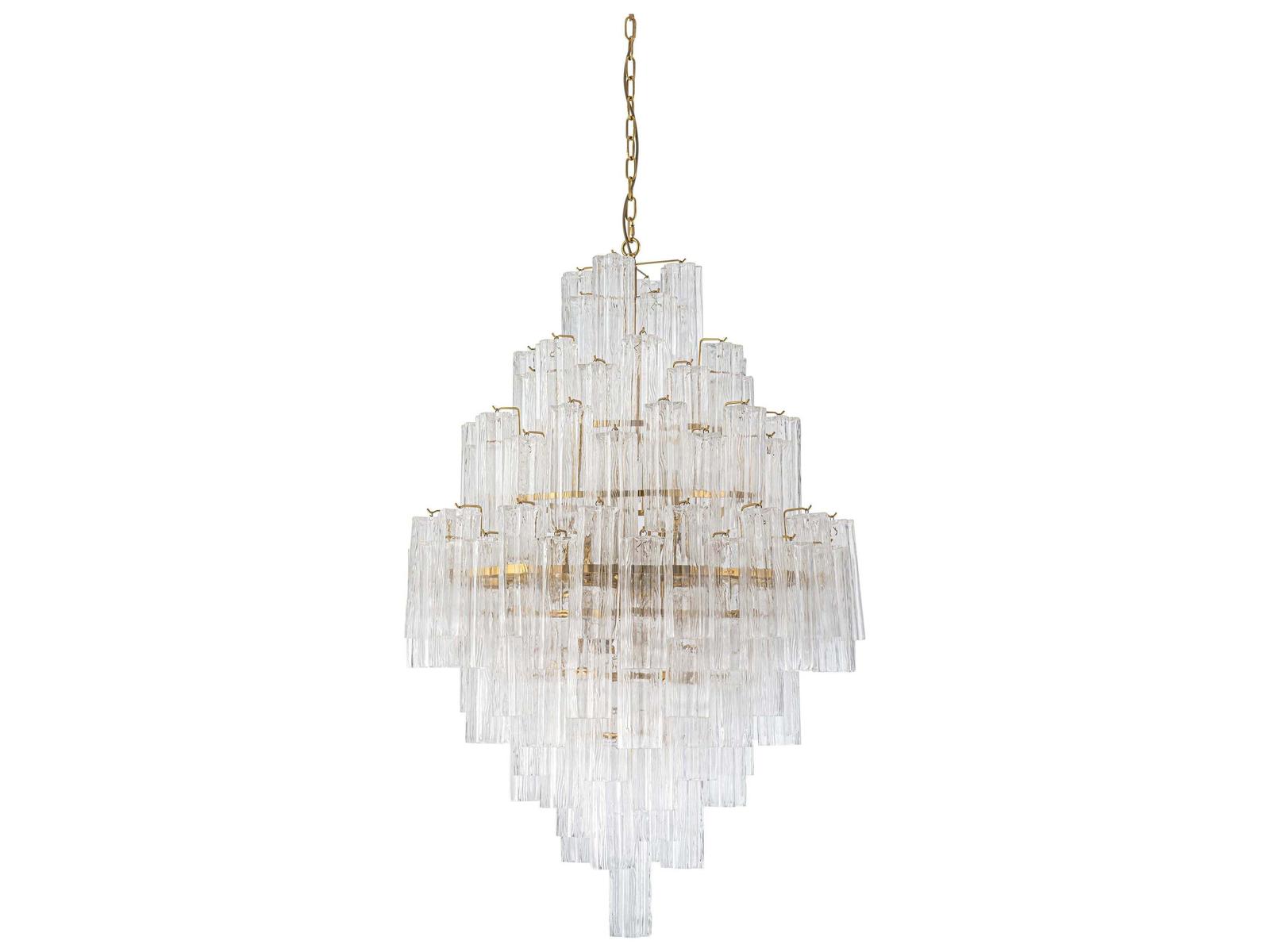 Zentique Glacier Drop 20-Light Grey Brass Chandelier