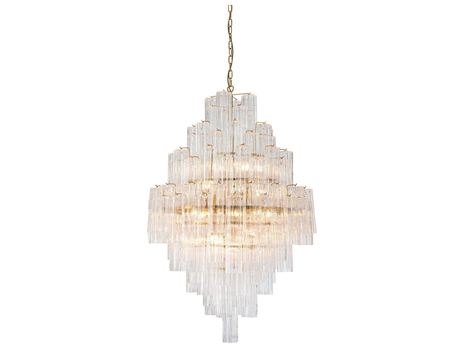 Zentique Glacier Drop 20-Light Grey Brass Chandelier