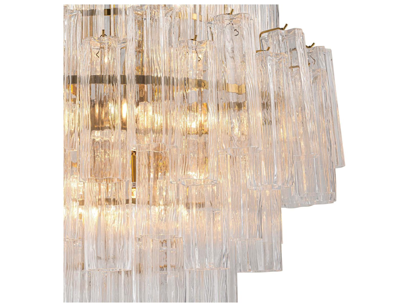 Zentique Glacier Drop 20-Light Grey Brass Chandelier