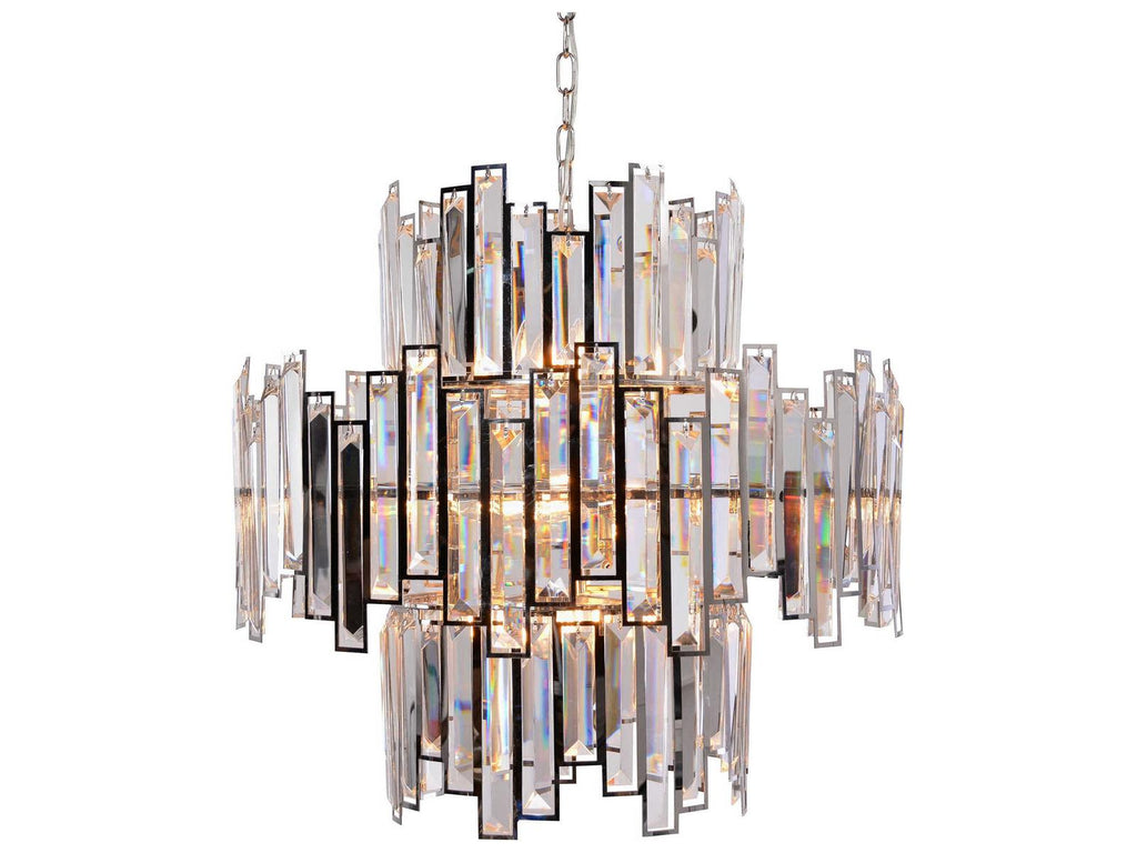 Zentique Abstract Crystal 14-Light Chandelier in Chrome Stainless Steel
