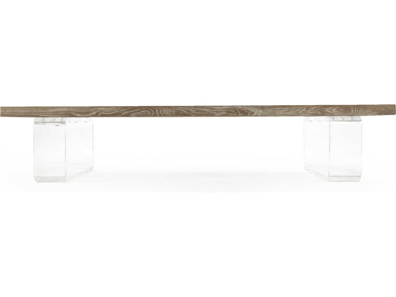 Acrylic Rectangular Coffee Table Limed Grey Oak