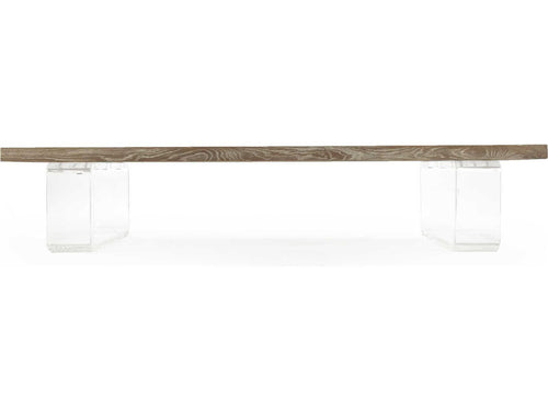 Acrylic Rectangular Coffee Table Limed Grey Oak
