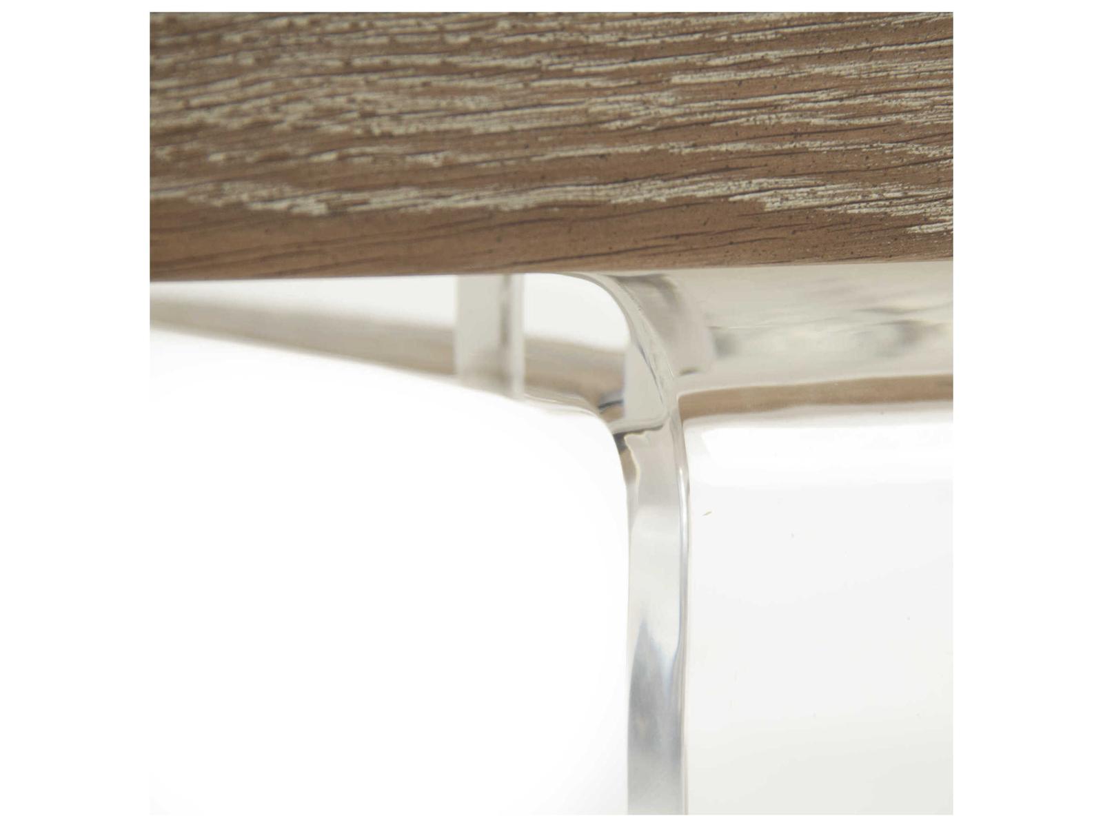 Acrylic Rectangular Coffee Table Limed Grey Oak
