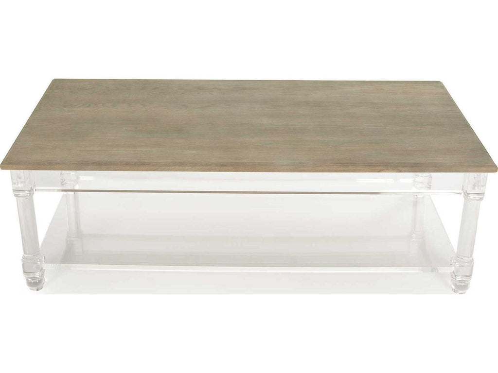 Corbin Rectangle Coffee Table Acrylic Base Wood Top